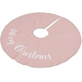 Jupon De Sapin En Polyester Brossé Joyeux Noël rose vif (Angle)