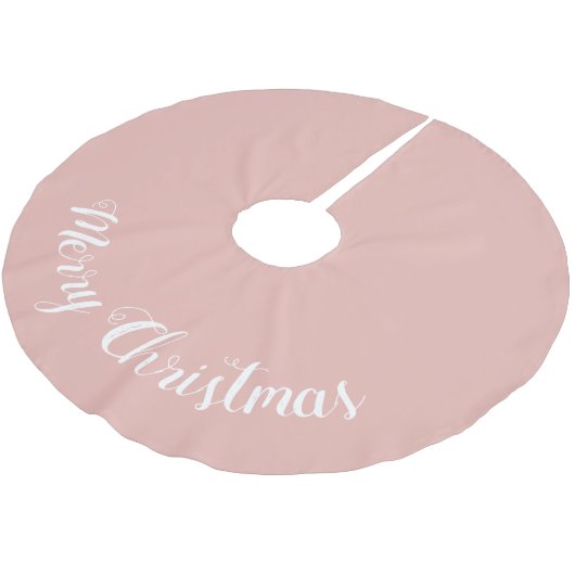 Jupon De Sapin En Polyester Brossé Joyeux Noël rose vif (Angle)