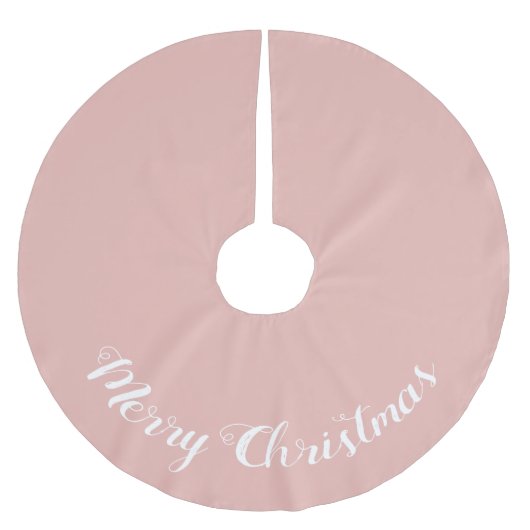 Jupon De Sapin En Polyester Brossé Joyeux Noël rose vif (Devant)