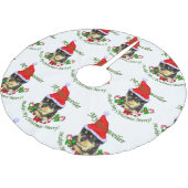 Jupon De Sapin En Polyester Brossé Joyeux Noël Rottweiler (Angle)