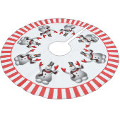 Jupon De Sapin En Polyester Brossé Joyeux Noël Snowman (Angle)
