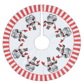 Jupon De Sapin En Polyester Brossé Joyeux Noël Snowman (Devant)