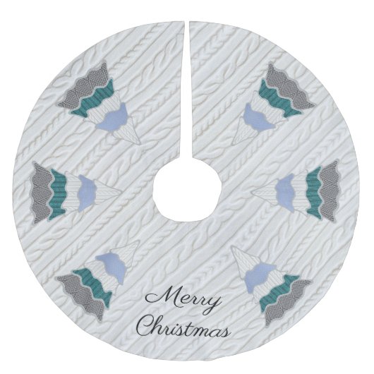 Jupon De Sapin En Polyester Brossé Joyeux Noël Sweat moderne Texté (Devant)