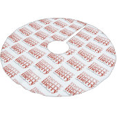 Jupon De Sapin En Polyester Brossé Joyeux Noël Texte Salutation Rouge et Motif blanc (Angle)