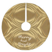 Jupon De Sapin En Polyester Brossé Joyeux or et Noël brillant (Devant)