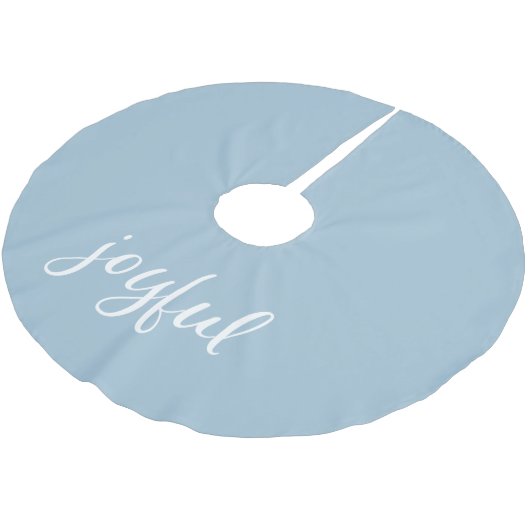 Jupon De Sapin En Polyester Brossé Joyeux Pastel Blue Script Noël (Angle)