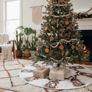 Jupon De Sapin En Polyester Brossé Joyeux petit âne de Noël, coutume