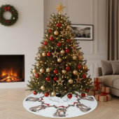 Jupon De Sapin En Polyester Brossé Joyeux petit âne de Noël, coutume