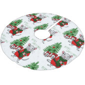 Jupon De Sapin En Polyester Brossé joyeux rat de noël (Angle)