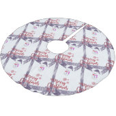 Jupon De Sapin En Polyester Brossé Joyeux sapin de Noël Jupe Snowman (Angle)