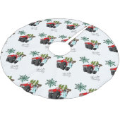 Jupon De Sapin En Polyester Brossé Joyeux sapin de Noël Jupe Snowman (Angle)