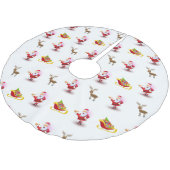 Jupon De Sapin En Polyester Brossé Joyeux sapin de Noël Reindeer Père Noël (Angle)