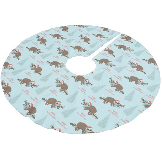 Jupon De Sapin En Polyester Brossé Joyeux Slothmas (Angle)