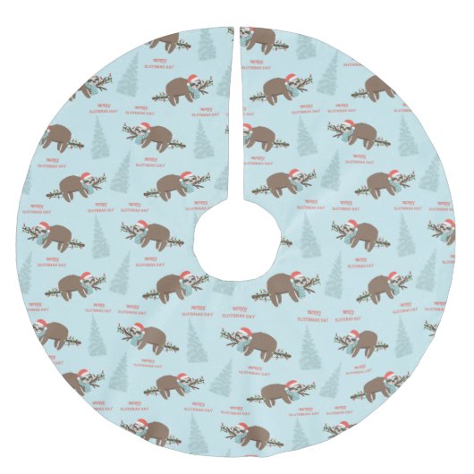 Jupon De Sapin En Polyester Brossé Joyeux Slothmas (Devant)