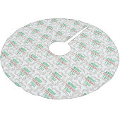 Jupon De Sapin En Polyester Brossé Joyeux Tex-Mas Y'all en blanc (Angle)