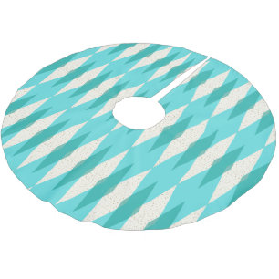 Jupon De Sapin En Polyester Brossé Jupe à motifs de losanges moderne d'arbre de Noë