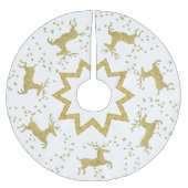 Jupon De Sapin En Polyester Brossé Jupe Arbre de Noël de rennes d'or (Devant)