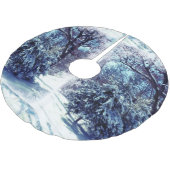 Jupon De Sapin En Polyester Brossé Jupe Arbre de Noël Silver Blue Winter Wonderland (Angle)