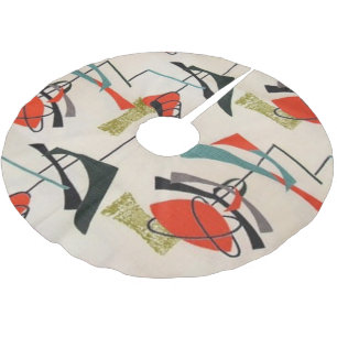 Jupon De Sapin En Polyester Brossé Jupe atomique moderne d'arbre de Noël de la moiti