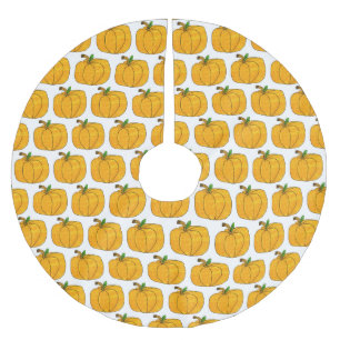 Jupon De Sapin En Polyester Brossé Jupe Citrouille d'Halloween orange