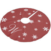 Jupon De Sapin En Polyester Brossé Jupe classique de monogramme rouge (Angle)