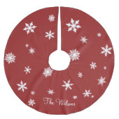 Jupon De Sapin En Polyester Brossé Jupe classique Red Family Tree (Devant)