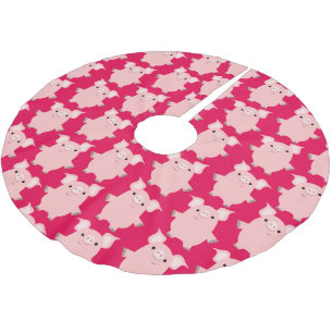 Jupon De Sapin En Polyester Brossé Jupe curieuse mignonne d'arbre de porcs de bande