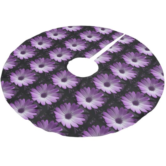 Jupon De Sapin En Polyester Brossé Jupe d'arbre à fleurs pourpre (Angle)