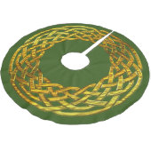 Jupon De Sapin En Polyester Brossé Jupe d'arbre à noeud celtique doré (Angle)