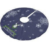 Jupon De Sapin En Polyester Brossé Jupe d'arbre à rennes bleus (Angle)
