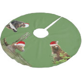 Jupon De Sapin En Polyester Brossé Jupe d'arbre avec des ours gris (Angle)