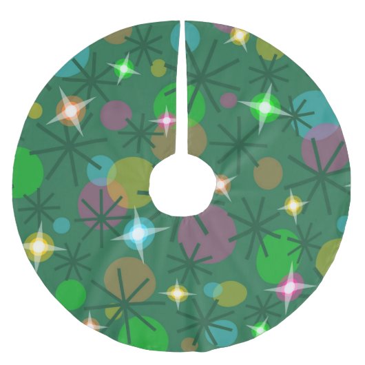 Jupon De Sapin En Polyester Brossé Jupe d'arbre Christmas Lights (Devant)