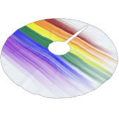 Jupon De Sapin En Polyester Brossé Jupe d'arbre de drapeau d'arc-en-ciel (Angle)