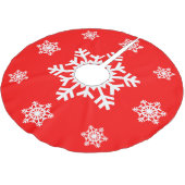 Jupon De Sapin En Polyester Brossé Jupe d'arbre de flocon de neige (Angle)
