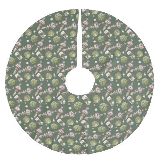 Jupon De Sapin En Polyester Brossé Jupe d'arbre de Noël (Devant)