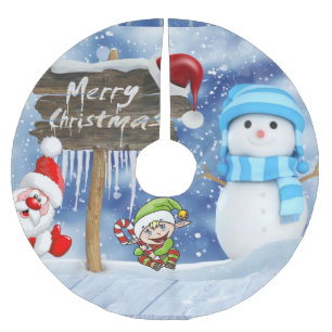 Jupon De Sapin En Polyester Brossé Jupe d'arbre de Noël