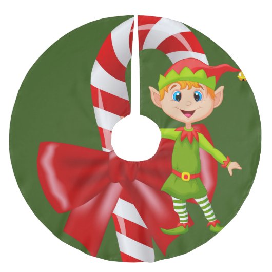 Jupon De Sapin En Polyester Brossé Jupe d'arbre de Noël (Devant)
