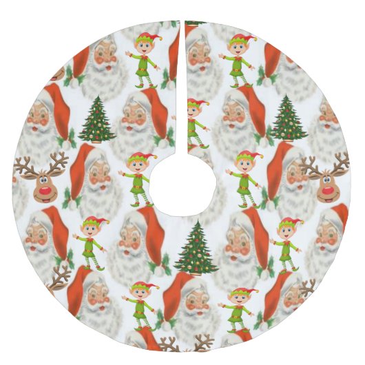 Jupon De Sapin En Polyester Brossé Jupe d'arbre de Noël (Devant)