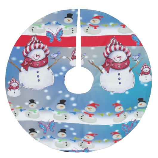 Jupon De Sapin En Polyester Brossé Jupe d'arbre de Noël (Devant)