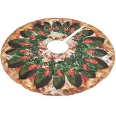 Jupon De Sapin En Polyester Brossé Jupe d'arbre de Noël de guirlande de pizza (Angle)