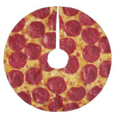 Jupon De Sapin En Polyester Brossé Jupe d'arbre de Noël de pizza (Devant)