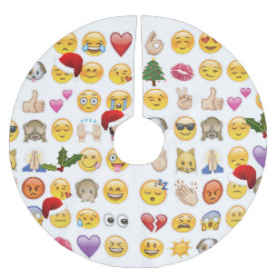 Jupon De Sapin En Polyester Brossé jupe d'arbre de noël emojis xmas