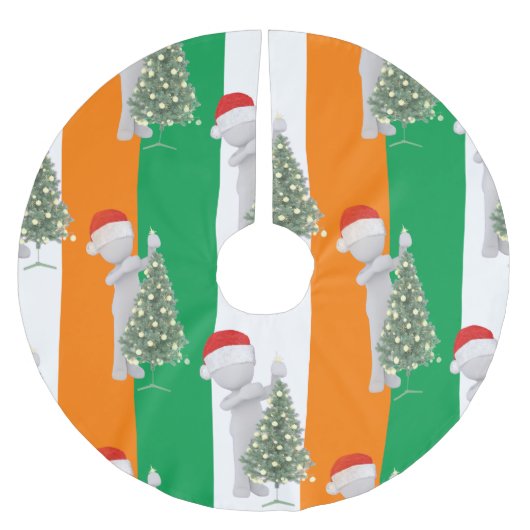 Jupon De Sapin En Polyester Brossé jupe d'arbre de Noël irlandais (Devant)