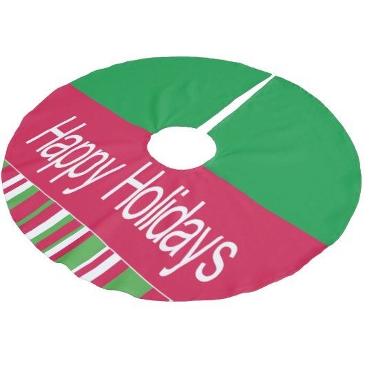 Jupon De Sapin En Polyester Brossé Jupe d'arbre de Noël Joyeuses fêtes (Angle)