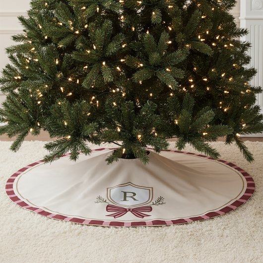 Jupon De Sapin En Polyester Brossé Jupe d'arbre de Noël Monogramme personnalisée