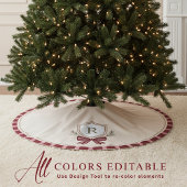 Jupon De Sapin En Polyester Brossé Jupe d'arbre de Noël Monogramme personnalisée