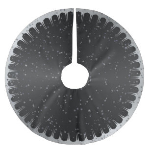 Jupon De Sapin En Polyester Brossé Jupe d'arbre de Noël noir et gris étoile