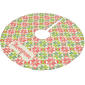 Jupon De Sapin En Polyester Brossé Jupe d'arbre de Noël Red Green Quilt (Angle)