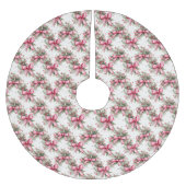 Jupon De Sapin En Polyester Brossé Jupe d'arbre de Noël rose (Devant)