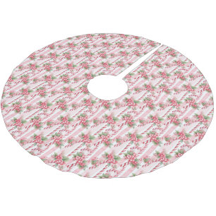 Jupon De Sapin En Polyester Brossé Jupe d'arbre de Noël rose